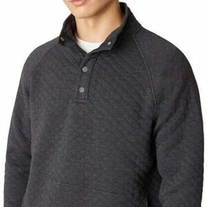 Eddie Bauer Mens Charcoal Quilted Sweatshirt